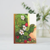 Erdbeeren Postkarte (Stehend Vorderseite)