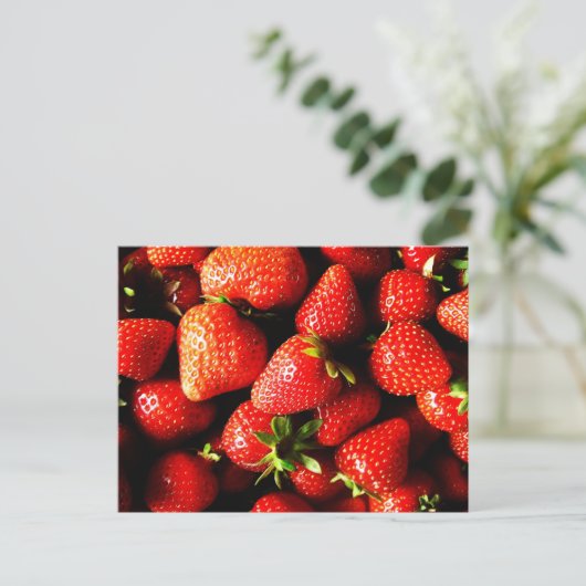 Erdbeeren Postkarte (Stehend Vorderseite)