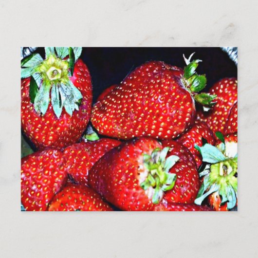 Erdbeeren Postkarte (Vorderseite)