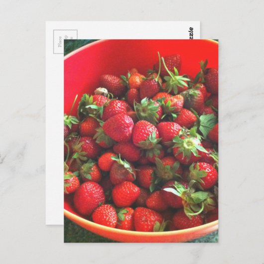 Erdbeeren Postkarte (Vorne/Hinten)