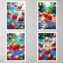 Erdbeeren Print Set