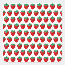 Erdbeeren Quadratischer Aufkleber