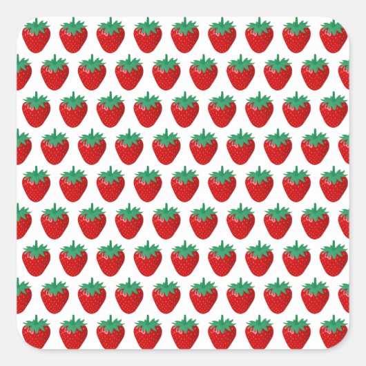 Erdbeeren Quadratischer Aufkleber (Vorderseite)