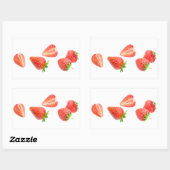 Erdbeeren Rechteckiger Aufkleber (Blatt)