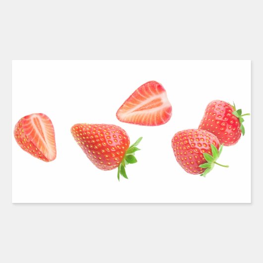 Erdbeeren Rechteckiger Aufkleber (Vorderseite)