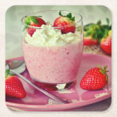 Erdbeeren Rechteckiger Pappuntersetzer (Vorderseite)