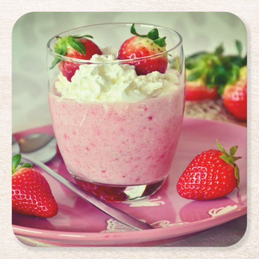 Erdbeeren Rechteckiger Pappuntersetzer (Vorderseite)