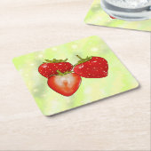 Erdbeeren rechteckiger pappuntersetzer (angewinkelt)