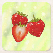 Erdbeeren rechteckiger pappuntersetzer (Vorderseite)