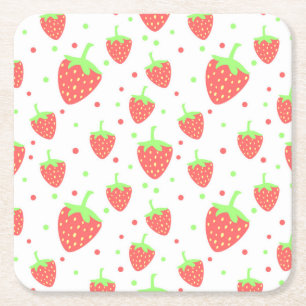 Erdbeeren Rechteckiger Pappuntersetzer