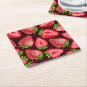 Erdbeeren Rechteckiger Pappuntersetzer (angewinkelt)