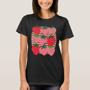 Erdbeeren Red Berry Summer Food Frucht Retro Str. T-Shirt