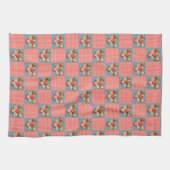Erdbeeren Red Gingham und Blue Slate Checkered Geschirrtuch (Horizontal)