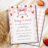 Erdbeeren Ribbon Berry Sweet Pink Baby Dusche Einladung