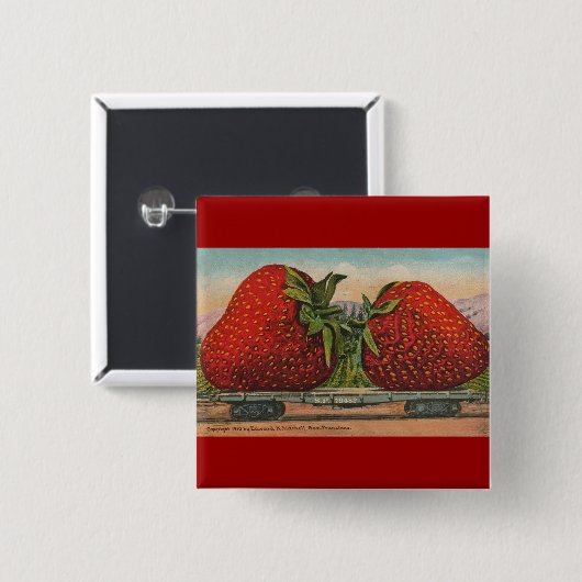 Erdbeeren Riesenalter Fruchtspass Button (Vorne & Hinten)