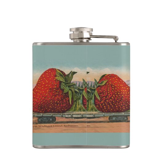 Erdbeeren Riesenalter Fruchtspass Flachmann (Rückseite)