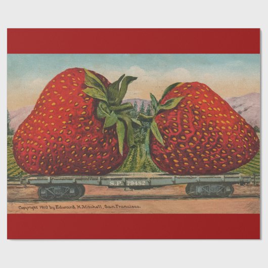 Erdbeeren Riesenalter Fruchtspass Geschenkpapier (Flach)