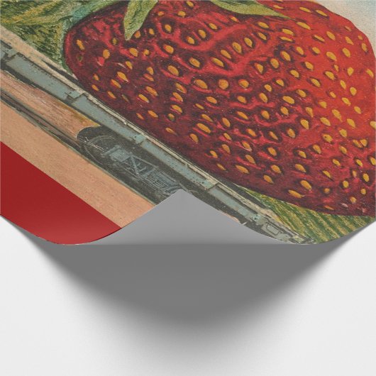 Erdbeeren Riesenalter Fruchtspass Geschenkpapier (Ecke)