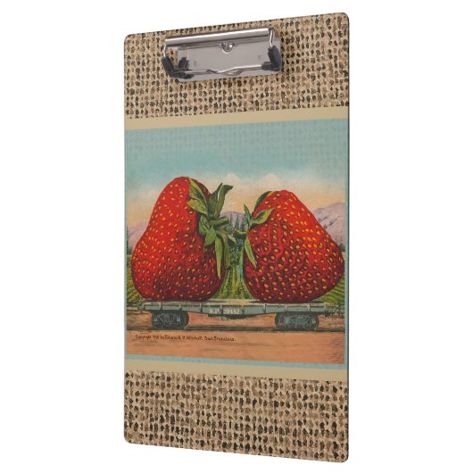 Erdbeeren Riesenalter Fruchtspass Klemmbrett (Links)