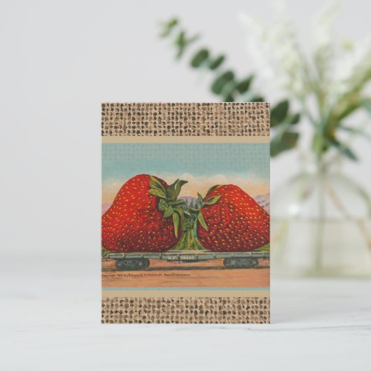 Erdbeeren Riesenalter Fruchtspass Postkarte (Stehend Vorderseite)