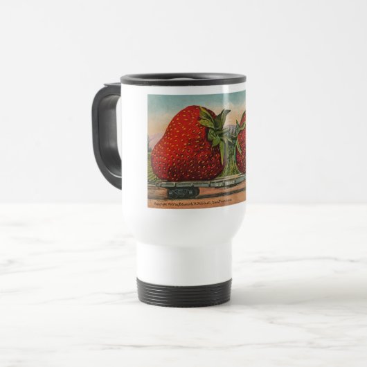 Erdbeeren Riesenalter Fruchtspass Reisebecher (Vorderseite Links)