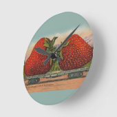 Erdbeeren Riesenalter Fruchtspass Runde Wanduhr (Winkel)