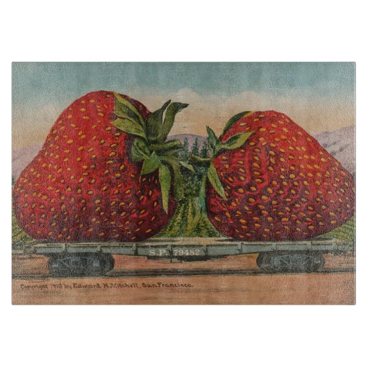 Erdbeeren Riesenalter Fruchtspass Schneidebrett (Vorderseite)