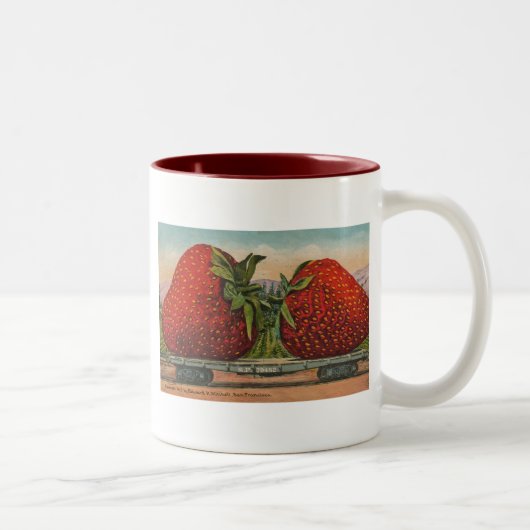 Erdbeeren Riesenalter Fruchtspass Zweifarbige Tasse (Rechts)