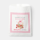 Erdbeeren rosa Beeren Erster Geburtstag Danke Geschenktütchen (Vorderseite)