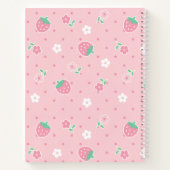 Erdbeeren Rosa Blume Dots Kawaii Niedlich Pastell Notizblock (Rückseite)