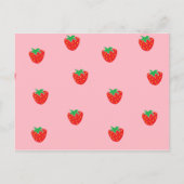 Erdbeeren Rosa Postkarte (Vorderseite)