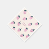 Erdbeeren rosa serviette (Ecke)