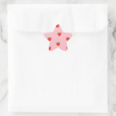 Erdbeeren Rosa Stern-Aufkleber (Tasche)
