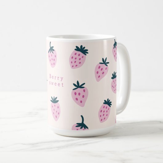 Erdbeeren rosa Tasse (VorderseiteRechts)