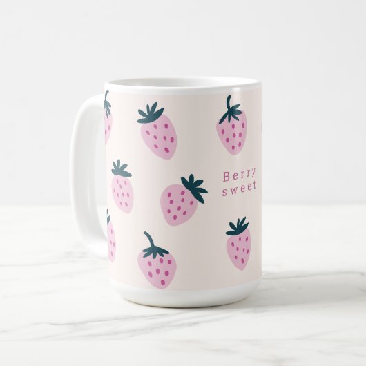 Erdbeeren rosa Tasse (Vorderseite Links)