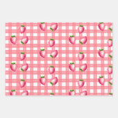 Erdbeeren Rosa und Rote Farbe Geschenkpapier Set (Vorderseite 3)