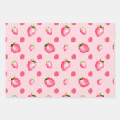 Erdbeeren Rosa und Rote Farbe Geschenkpapier Set (Vorderseite 2)