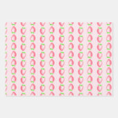 Erdbeeren Rosa und Rote Farbe Geschenkpapier Set (Vorderseite)