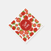 Erdbeeren Rot Muster Serviette (Ecke)
