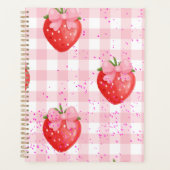 Erdbeeren rot und rosa Schleifen Planer (Vorderseite)