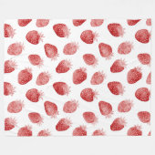 Erdbeeren Rot Weiße Punkte Fleecedecke (Vorderseite (Horizontal))
