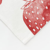 Erdbeeren Rot Weiße Punkte Fleecedecke (Ecke)