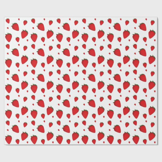 Erdbeeren, Rot-Weißes Fruchtfutter Geschenkpapier (Flach)