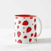 Erdbeeren, Rot-Weißes Fruchtfutter Zweifarbige Tasse (VorderseiteRechts)