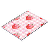 Erdbeeren rote und rosa Schleifen Notizblock (Linke Seite)