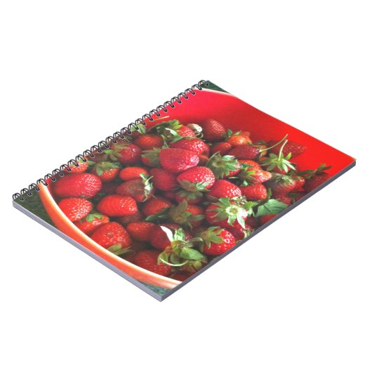 Erdbeeren Rotes Foto Notizblock (Linke Seite)