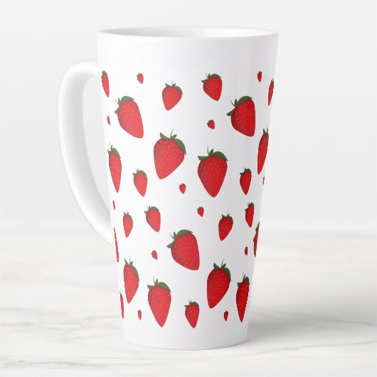 Erdbeeren Rotes weißes Fruchtmuster Milchtasse (Linke Ecke)