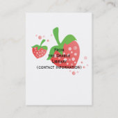 Erdbeeren-Rückgabekarten Visitenkarte (Rückseite)