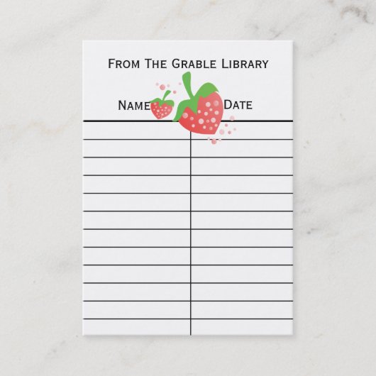 Erdbeeren-Rückgabekarten Visitenkarte (Vorderseite)