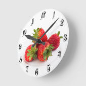 Erdbeeren Runde Wanduhr (Winkel)